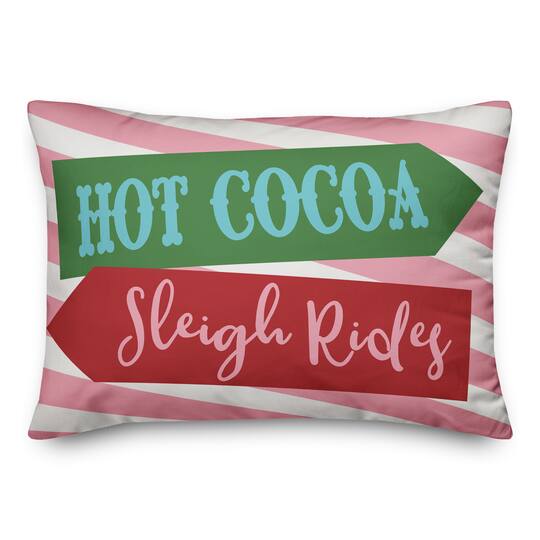 Hot Cocoa Sign 14x20 Throw Pillow